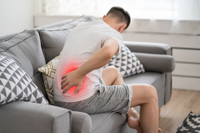 A patient experiencing kidney stone symptoms