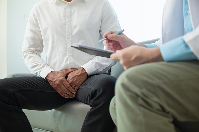 A patient receiving a prostate cancer assessment